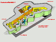 Plattegrond van een flankerend artillerieblok (Ouvrage Fermont)